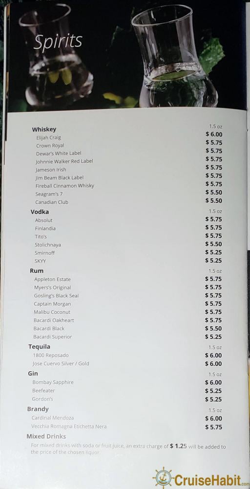 msc yacht club drinks menu pdf